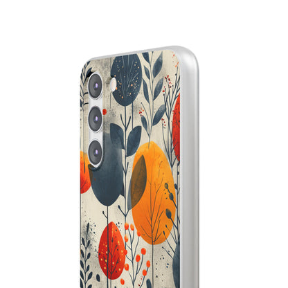 Modern Autumn Leaf Pattern - Flexi Samsung S23 Phone Case