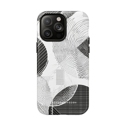 Geometric Monochrome Flow iPhone 14 | Tough+ Phone Case