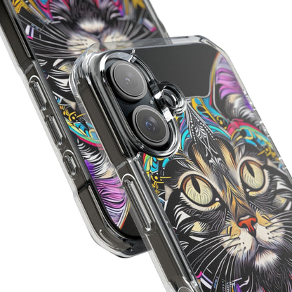 Psychedelic Cat Mirage iPhone Case - Impact