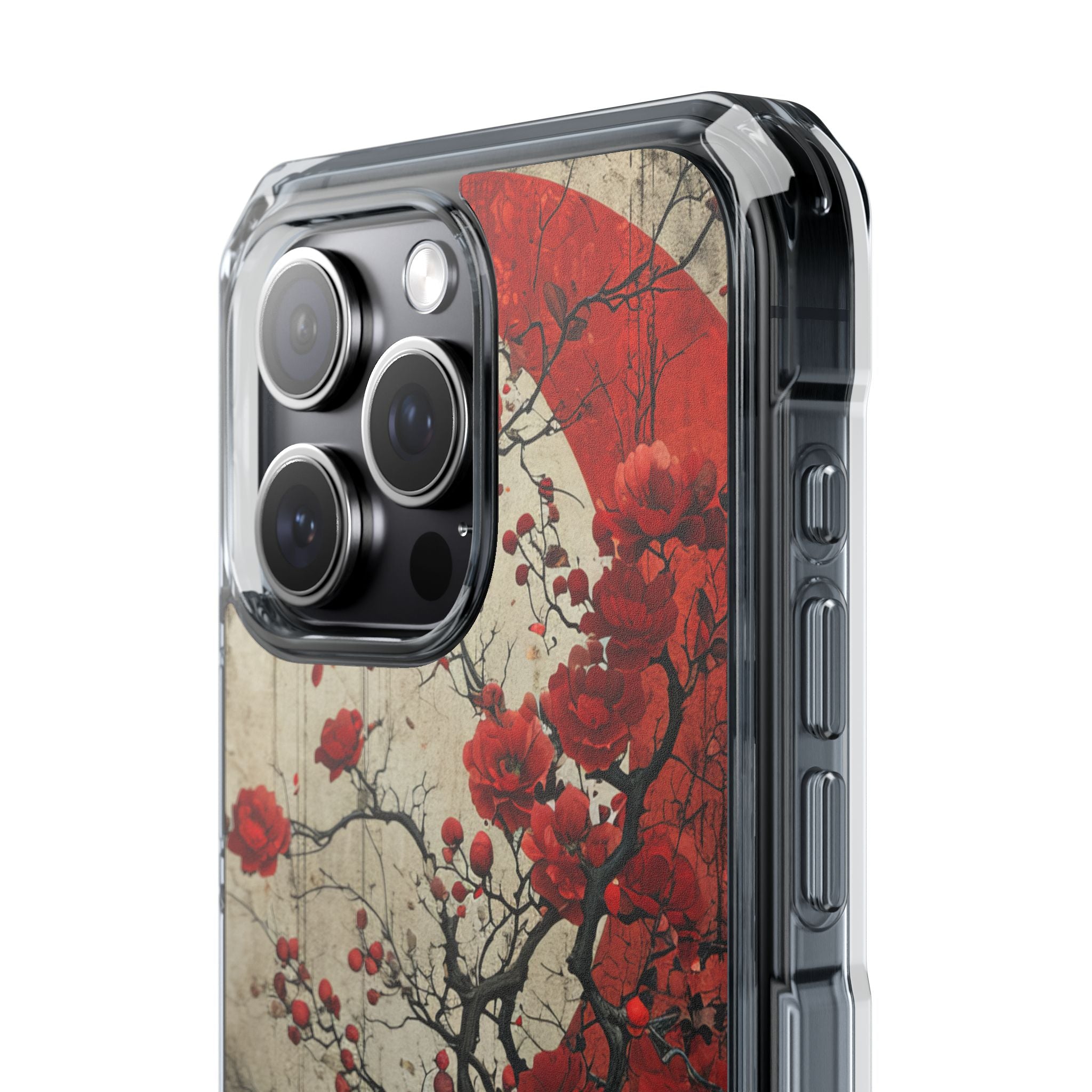 Zen Blossoms in Moonlight iPhone 15 - Clear Impact Phone Case