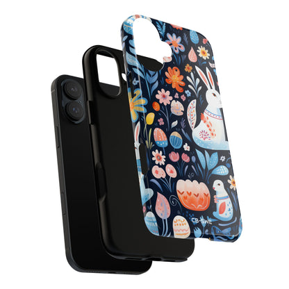 Bunnies Play Among Flowers - iPhone Case