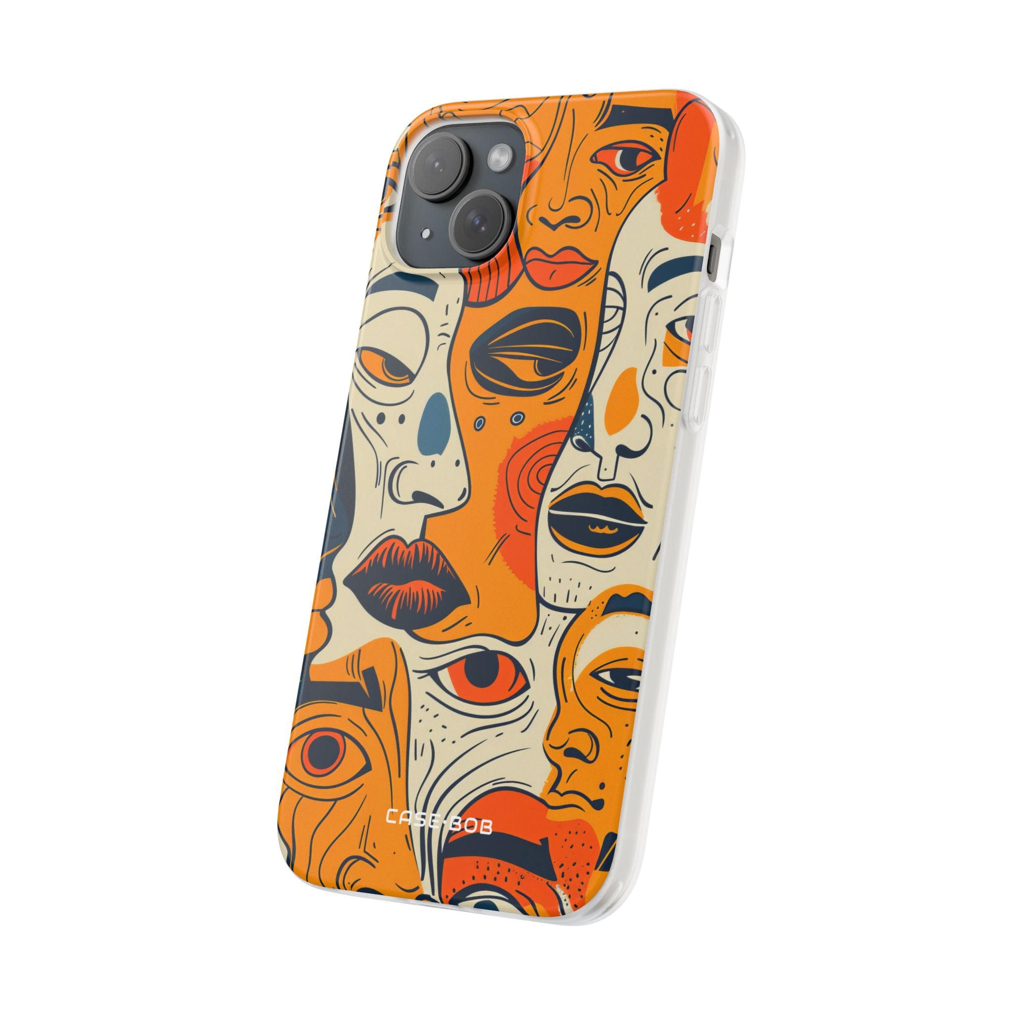 Tangled Faces Sunset iPhone 15 Plus Case - Soft