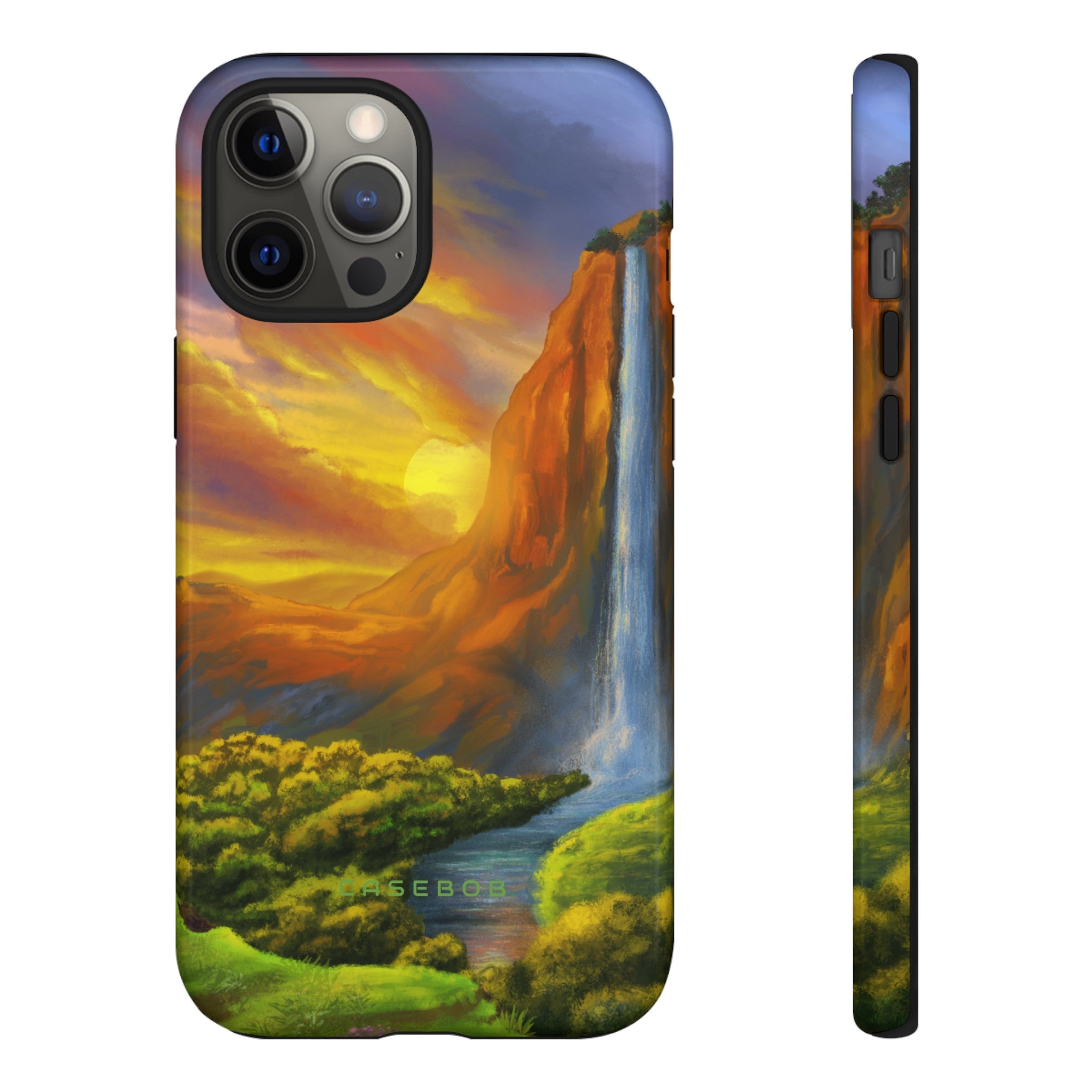 Fantasy Landscape with Waterfall - Protective Phone Case