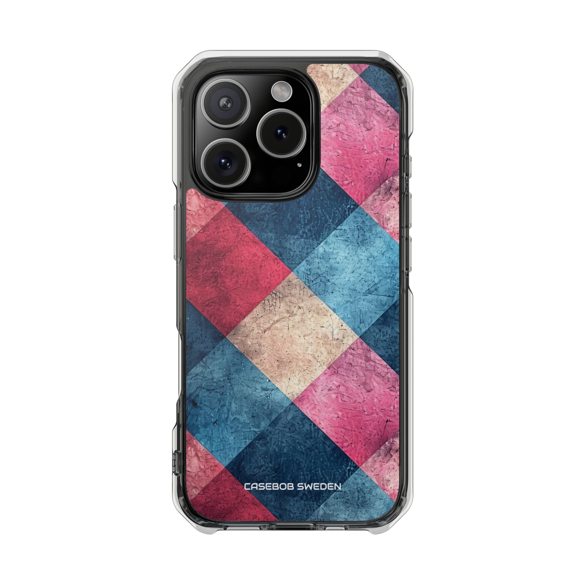 Bold Geometric Squares - Clear Impact iPhone 16 Phone Case