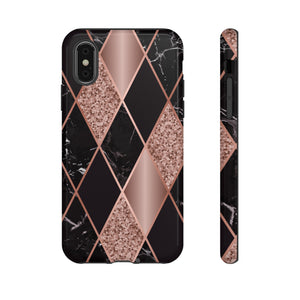 Pink Black Geometric - Protective Phone Case