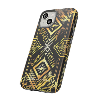 Golden Geometric Opulence iPhone 14 - Tough Phone Case