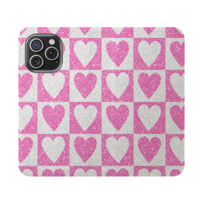 Glitter Heartgrid - iPhone 15 Pro Max Case - Wallet