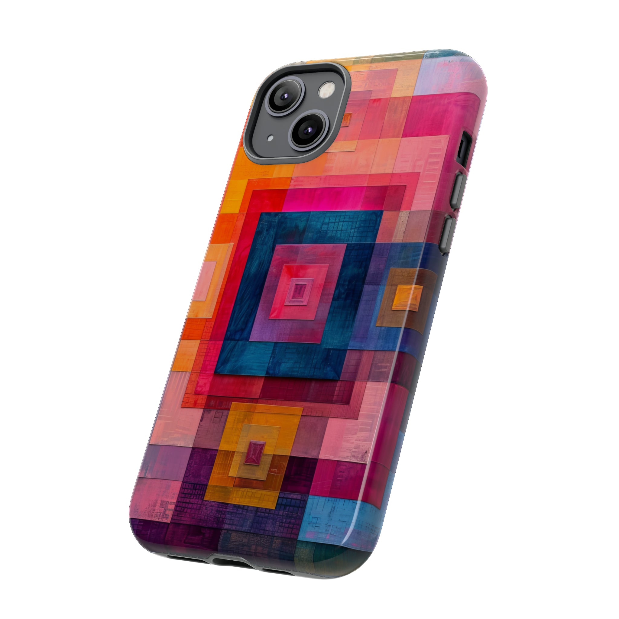 Center-Out Pastel Squares - Protective Phone Case