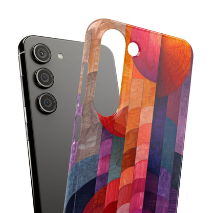 Purple Orange Abstract - Slim Samsung S23 Phone Case