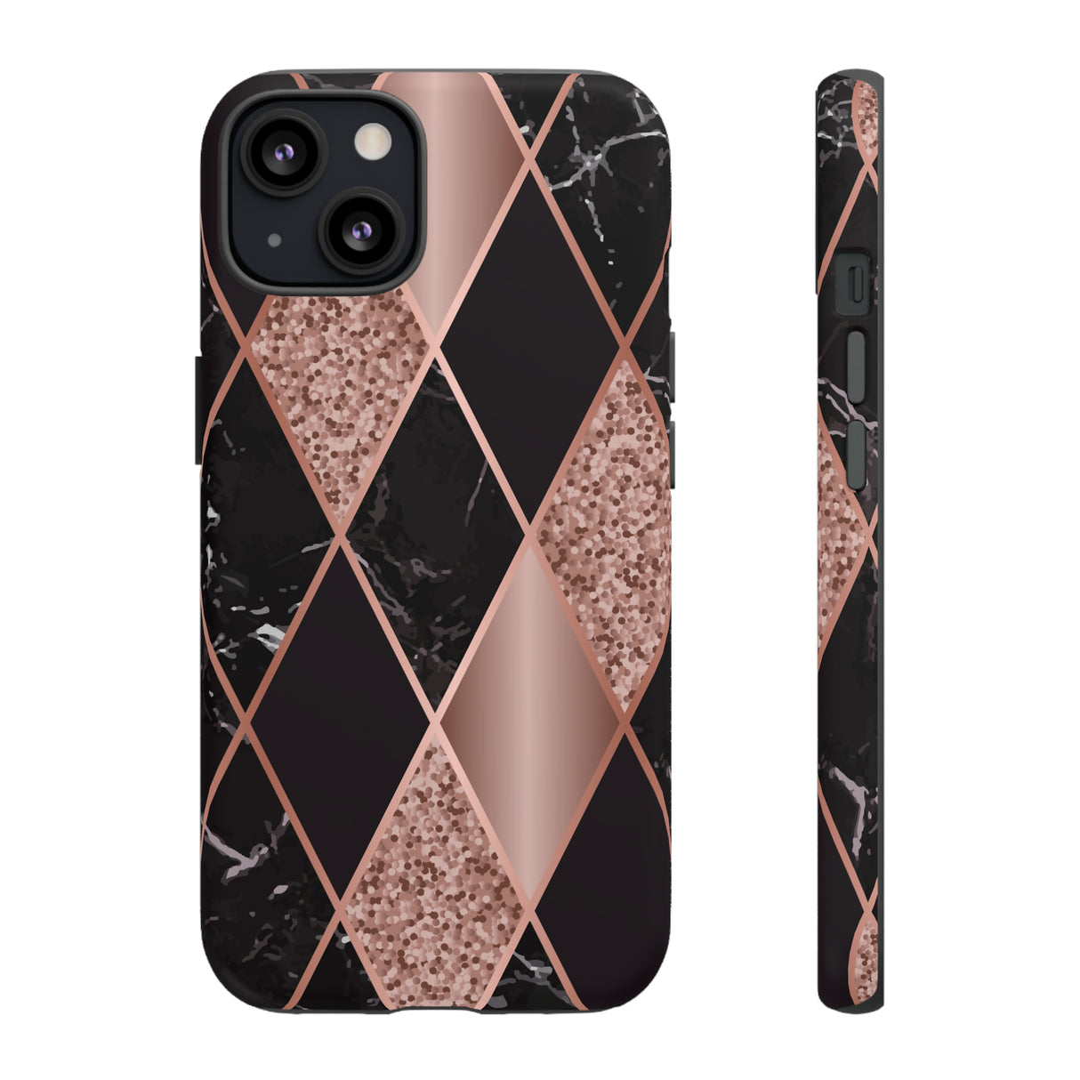 Pink Black Geometric - Protective Phone Case