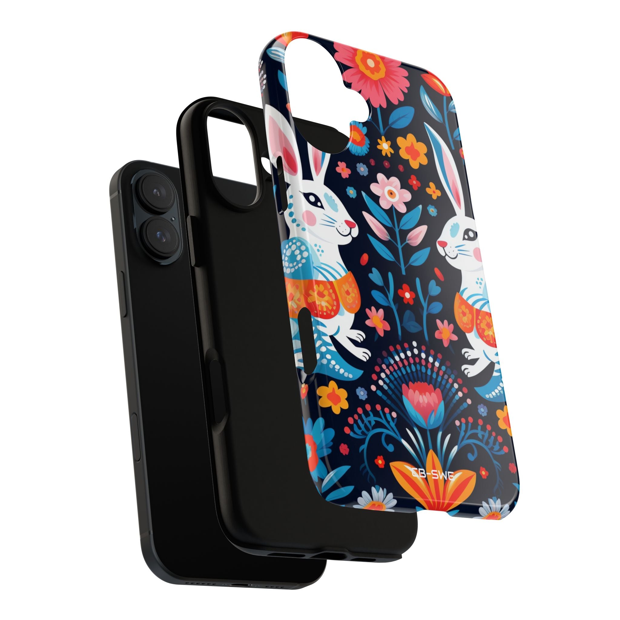 Bunnies Hop Flowers - iPhone Case