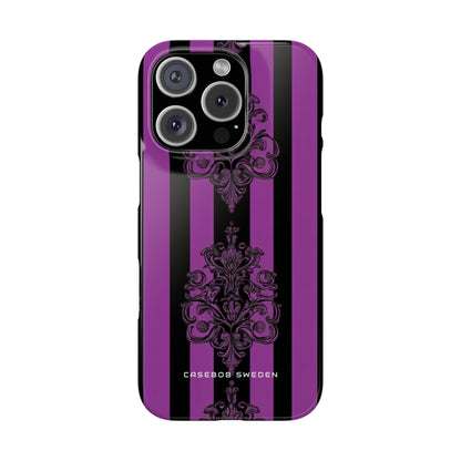 Gothic Elegance with Vertical Stripes and Ornamental Motifs iPhone 16 - Slim Phone Case