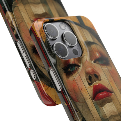 Bold Art Deco Portrait - Slim iPhone 15 Phone Case