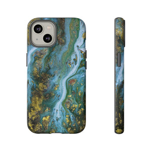 Ocean Blue Ink Art iPhone Case (Protective) iPhone 14 Matte Phone Case