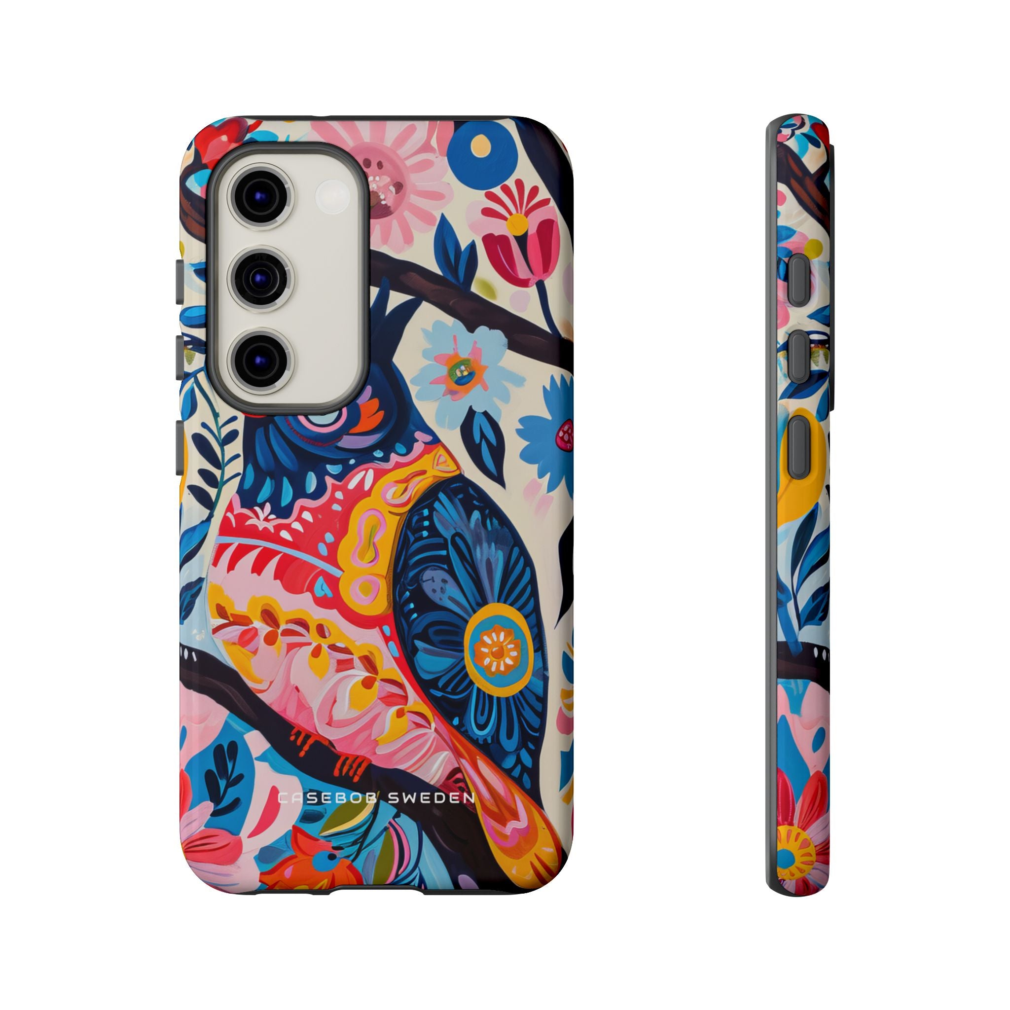 Whimsical Vintage Owl with Floral Charm Samsung S23 - Tough Phone Case