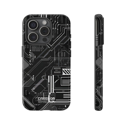 Futuristisch Circuit Raster iPhone 15 - Tough