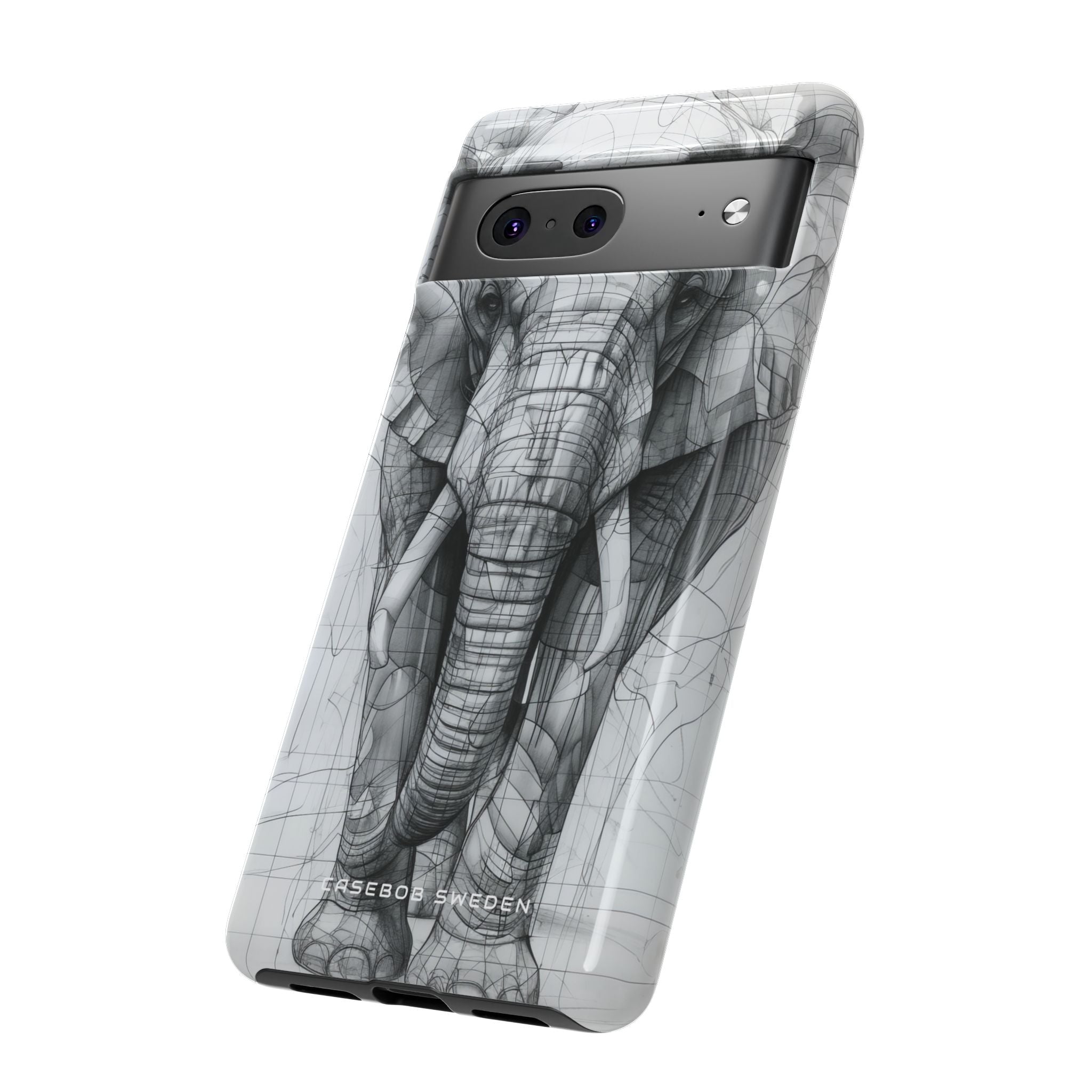 Elephant Line Geometry Google Pixel 7 - Tough Phone Case