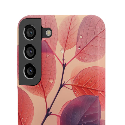 Pink Serenity Leaf Design - Slim Samsung S22 Phone Case