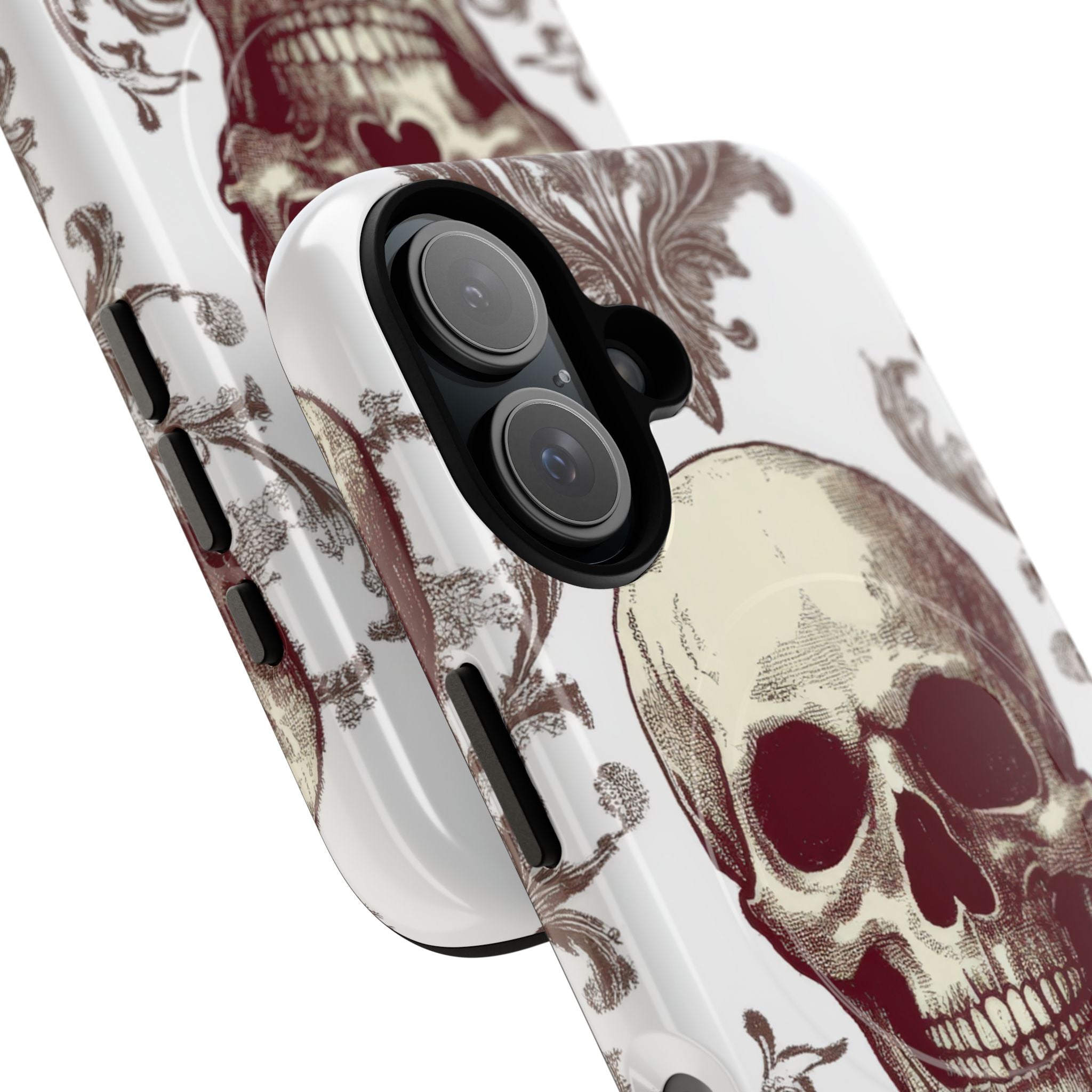 Gothic Skulls and Ornate Foliage iPhone 16 | Tough+ Phone Case