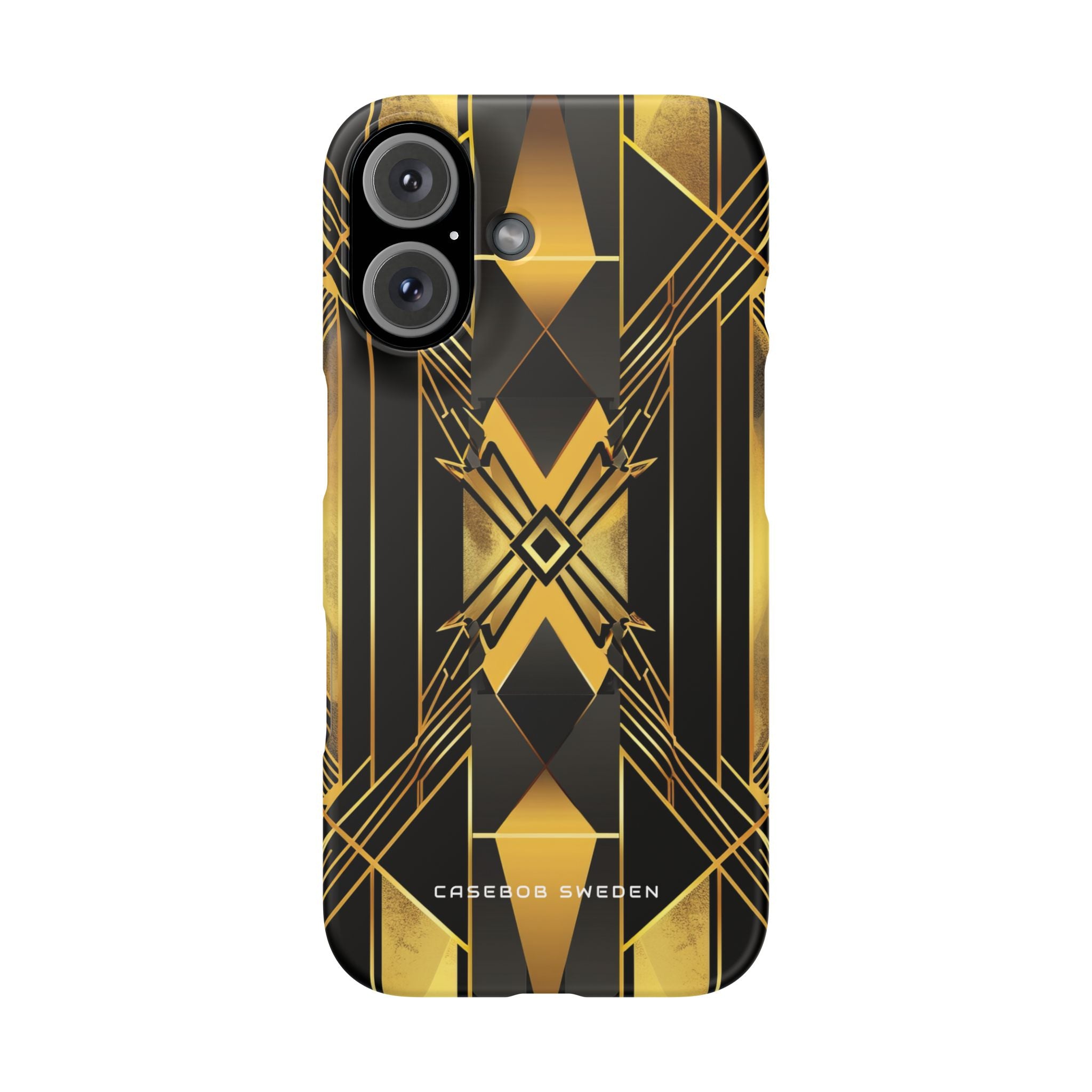 Golden Geometric Elegance iPhone 16 - Slim Phone Case