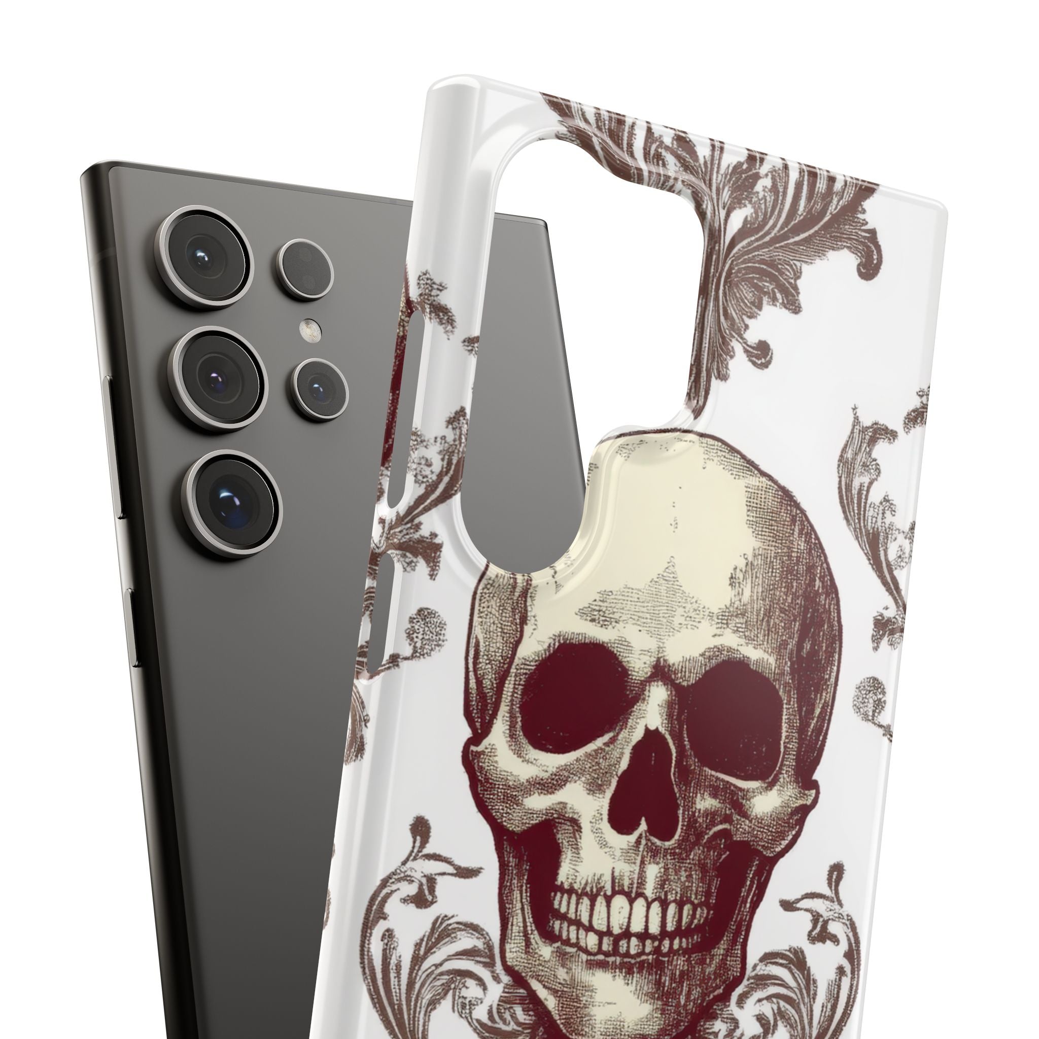 Gothic Skulls and Ornate Foliage Samsung S24 - Slim Phone Case