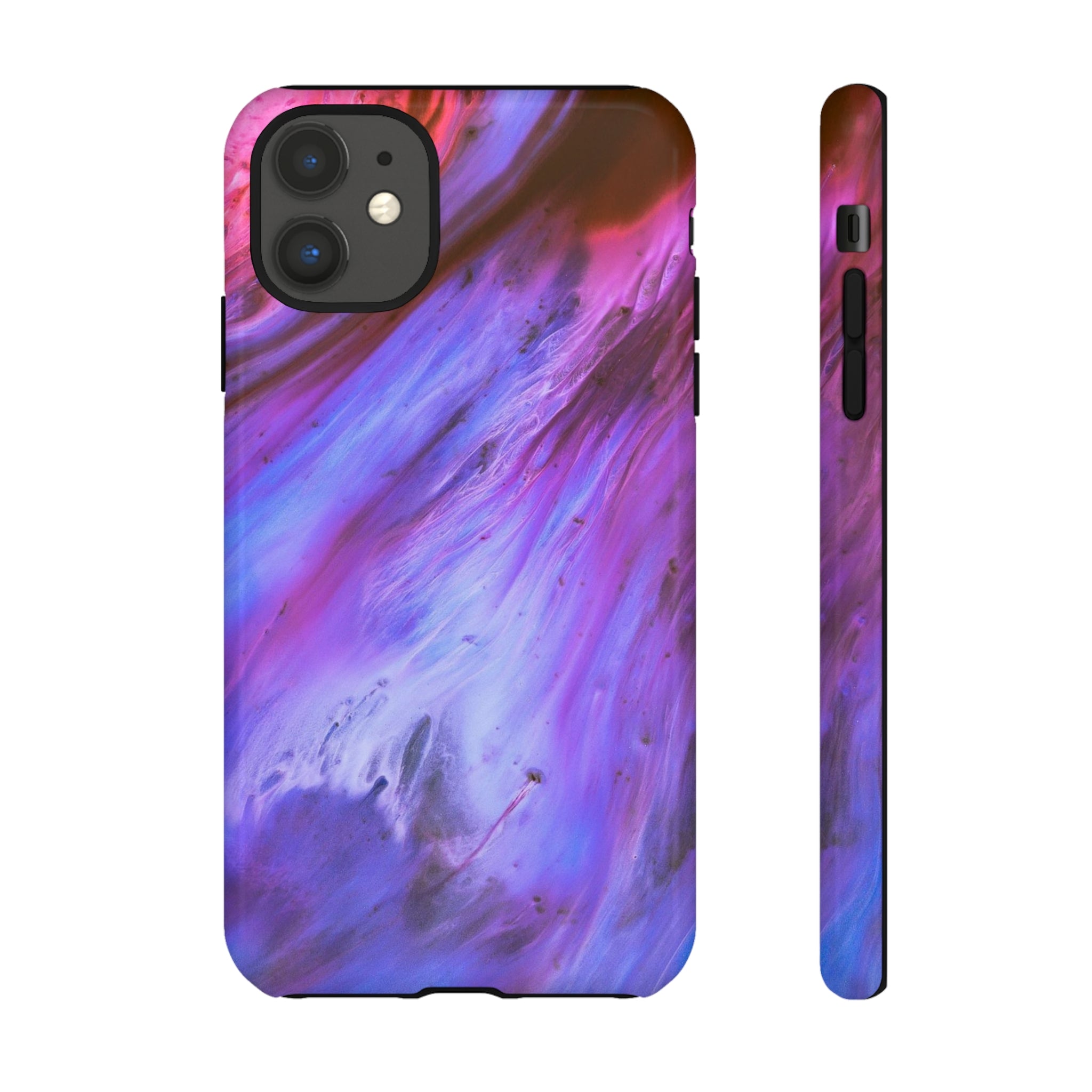 Purple Cosmos Ink Art iPhone Case (Protective) iPhone 11 Glossy Phone Case