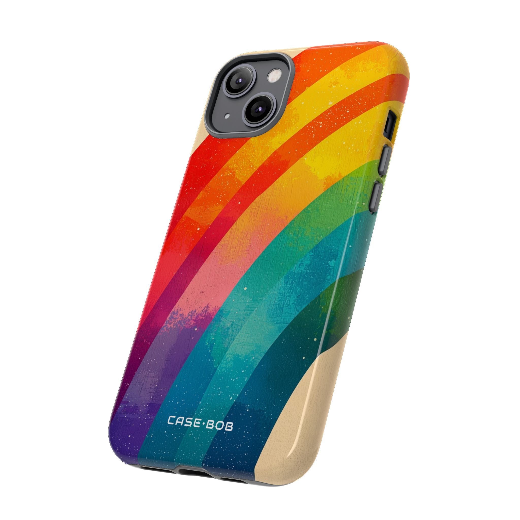 Textured Rainbow Arc iPhone 14 Plus Case - Tough