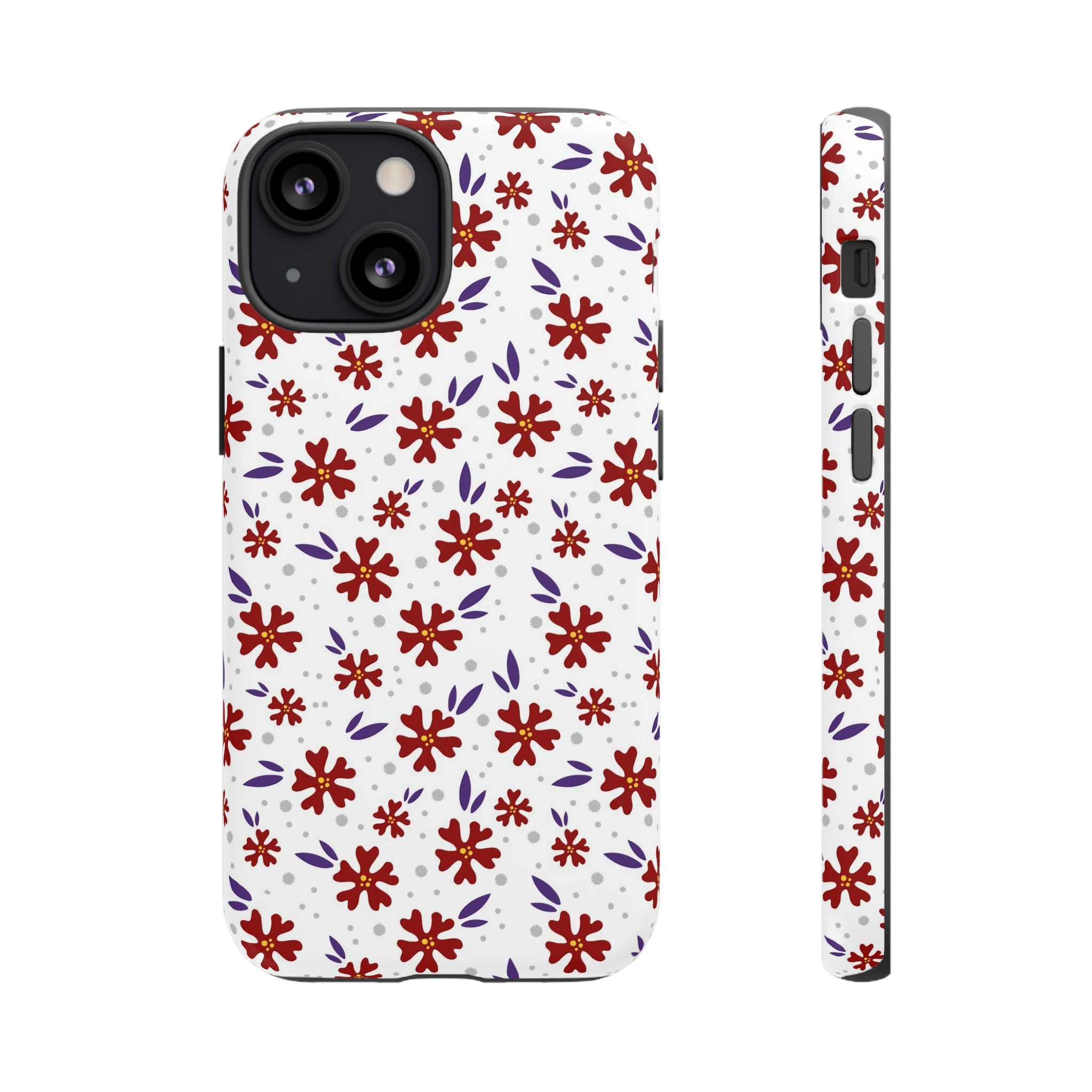 Red Flower Pattern - Protective Phone Case