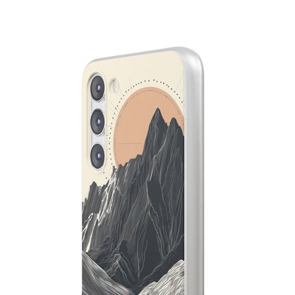 Minimalist Mountain Landscape with Flowing River Samsung S23 - Flexi Phone Case