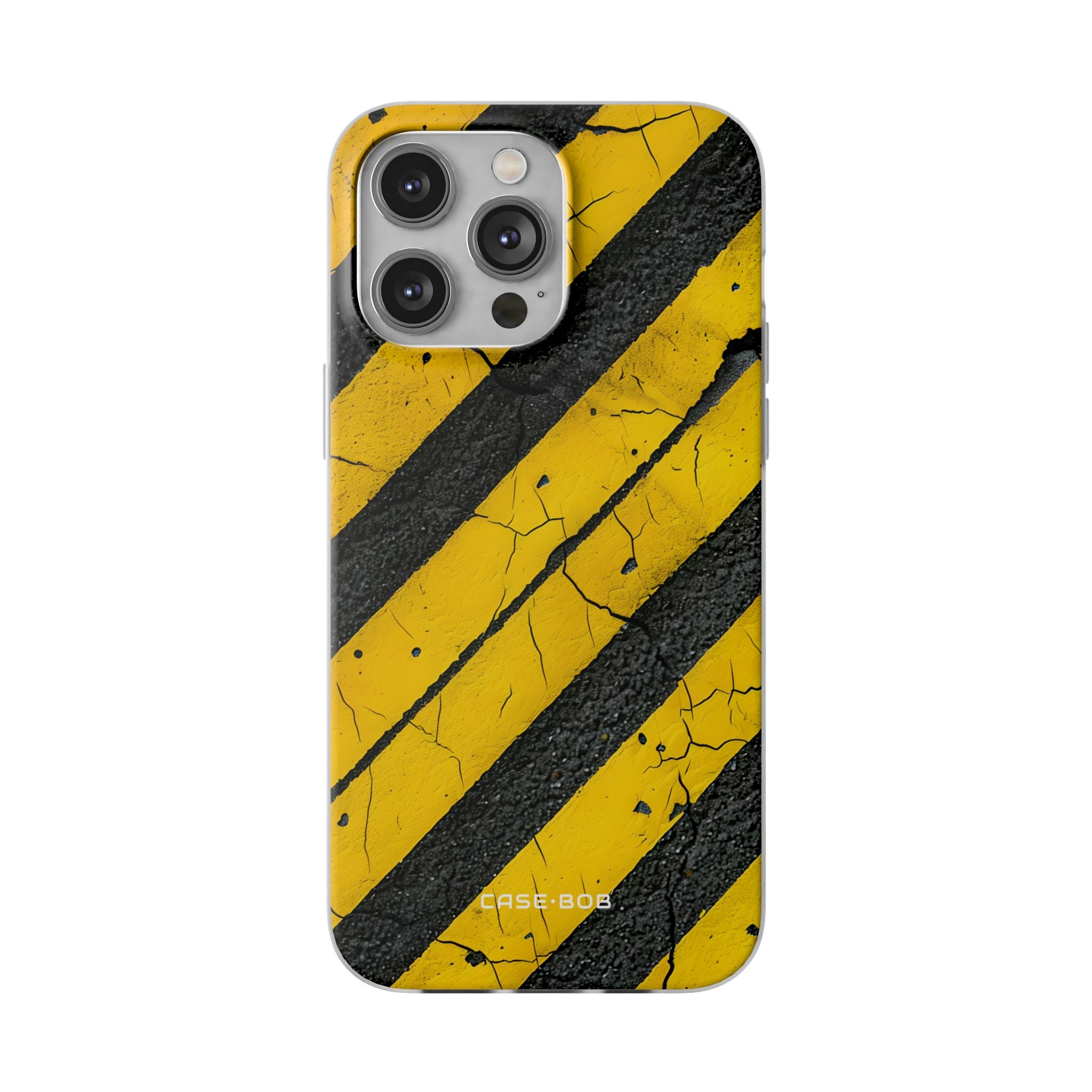 Yellow Stripe Distress iPhone 14 Pro Max Case - Soft