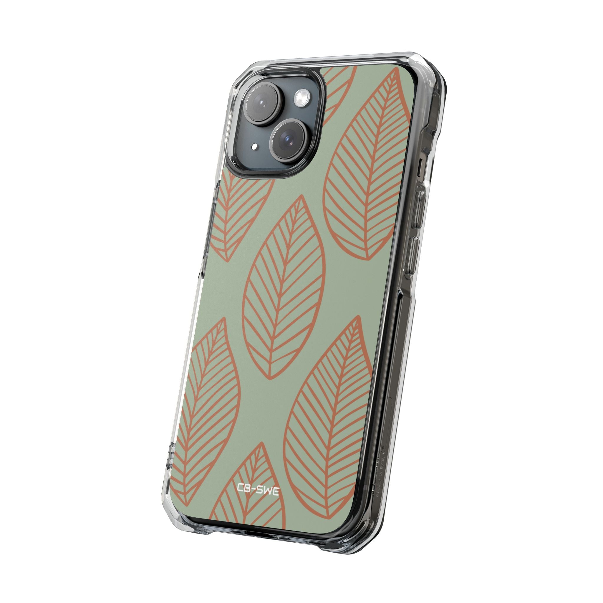 Mint and Orange Leaves iPhone Case - Impact