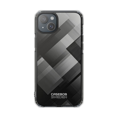 Grayscale Geometric Layers iPhone 15 - Impact Clear+