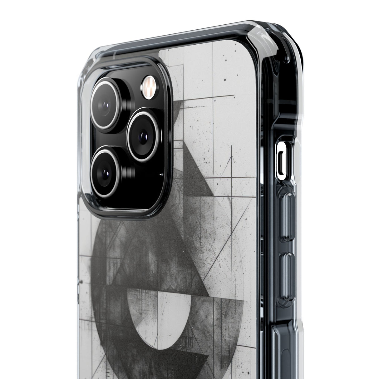 Monochrome Geometry - Phone Case for iPhone (Clear Impact - Magnetic)