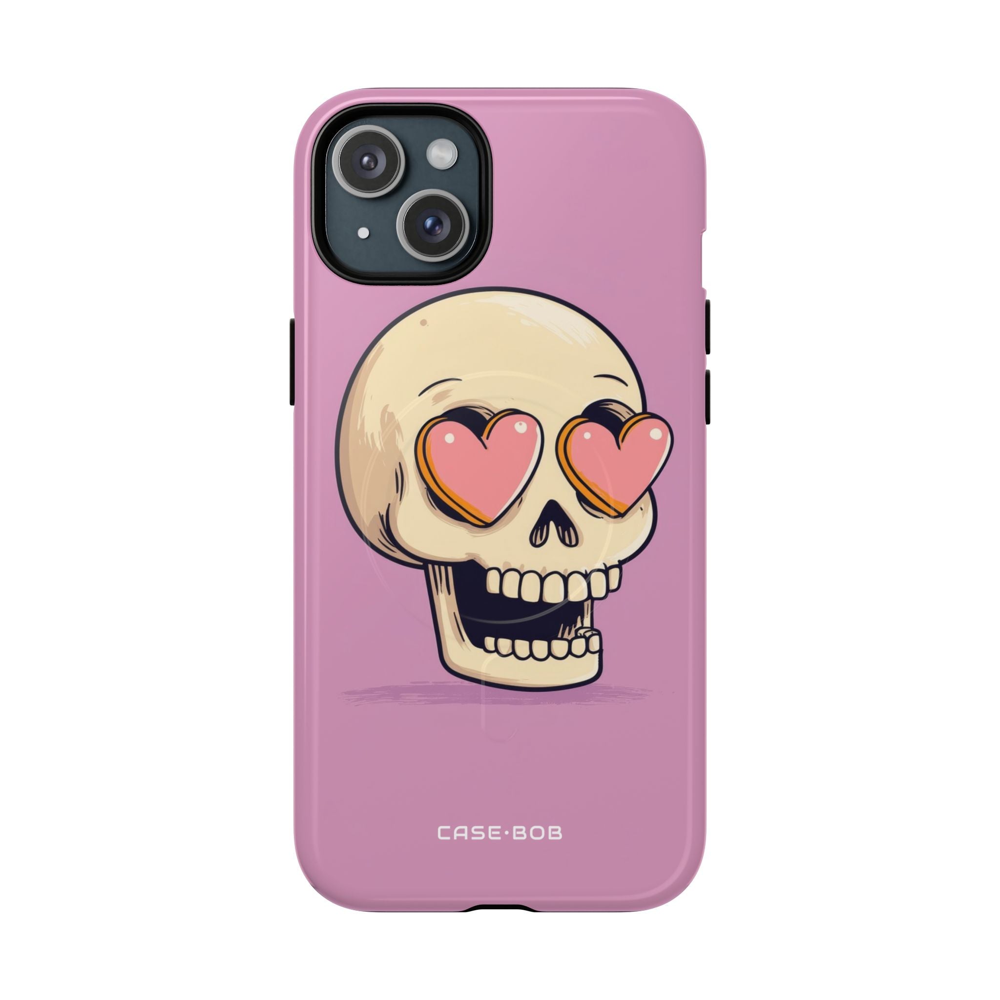 Heart Eyed Skull iPhone 15 Plus Case - Tough+