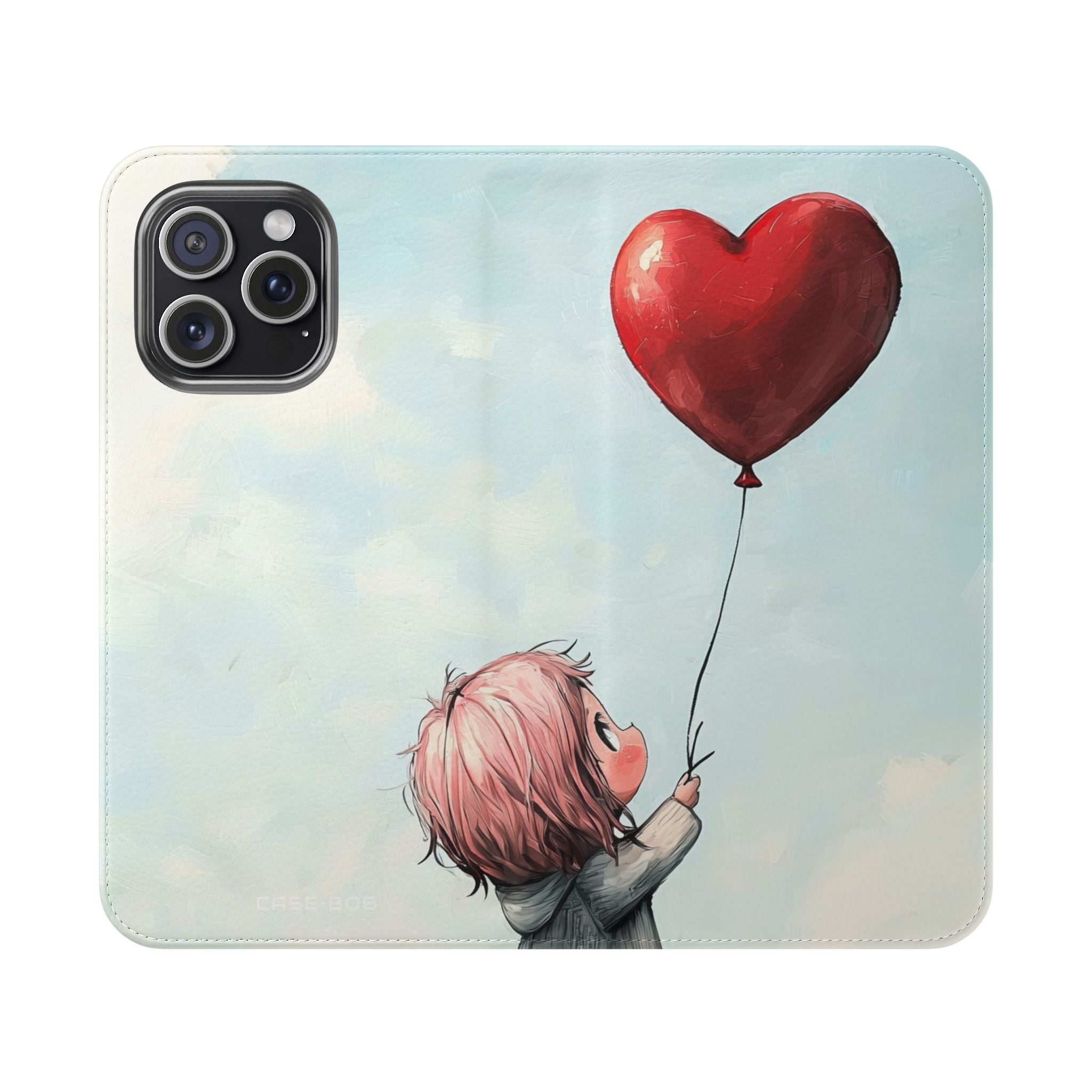 Heart Balloon Whimsy - iPhone 15 Pro Max Case - Wallet