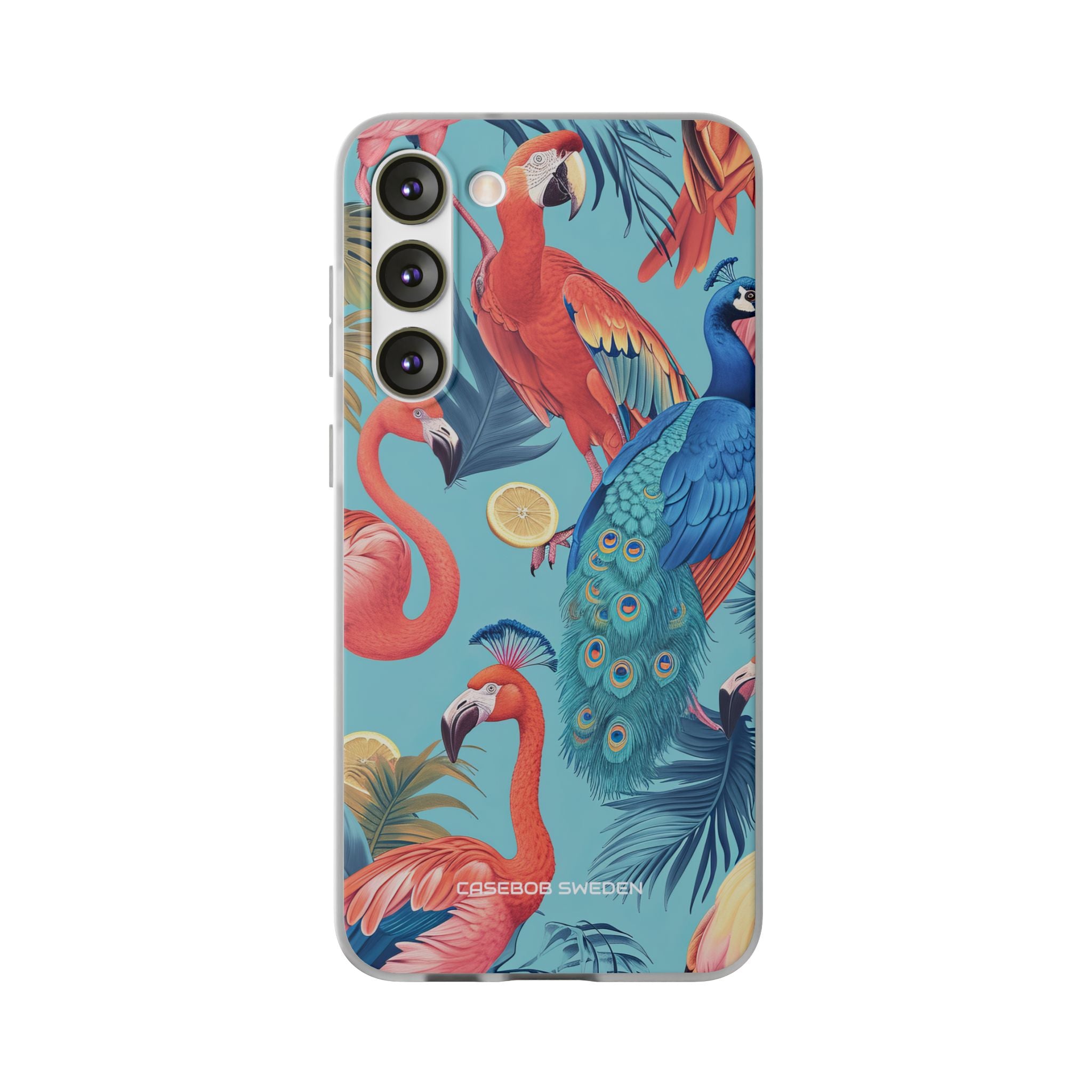 Tropical Flamingo Bliss - Flexi Samsung S23 Phone Case