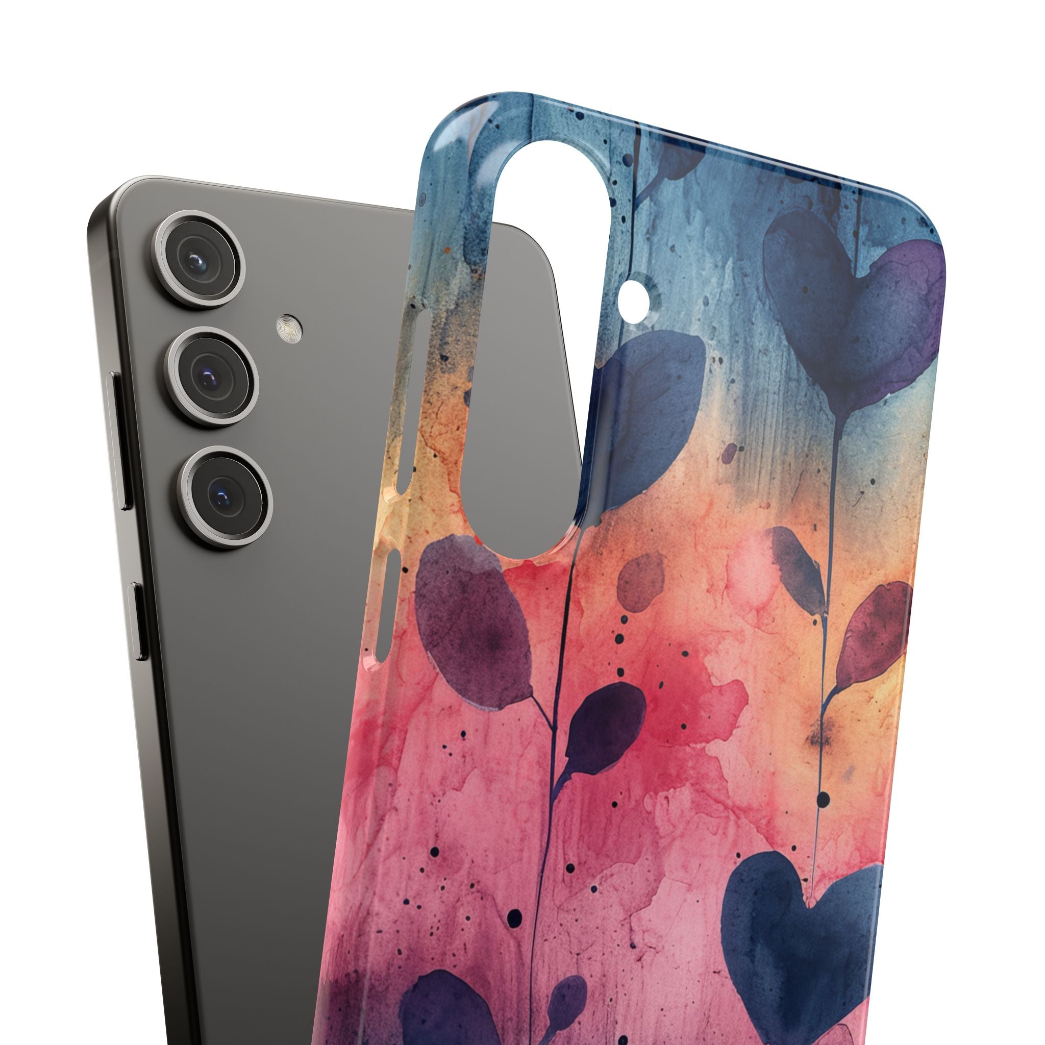 Watercolor Heart Art - Slim Samsung S24 Phone Case