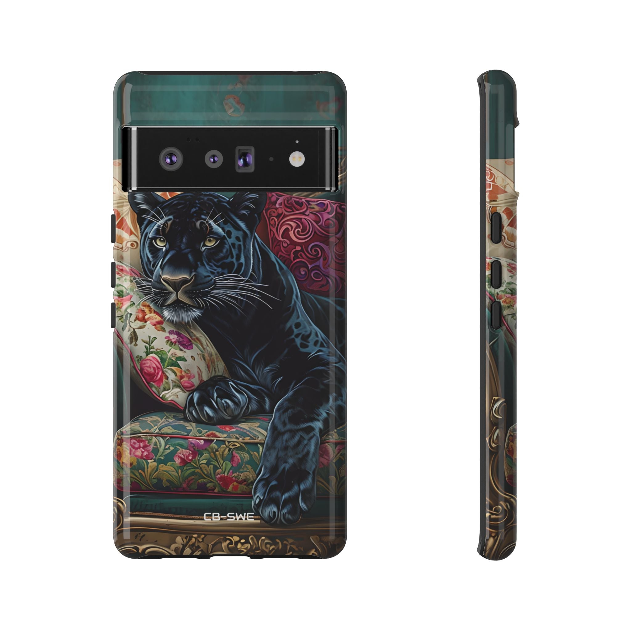 Panther on Vintage Chaise - Google Pixel Case