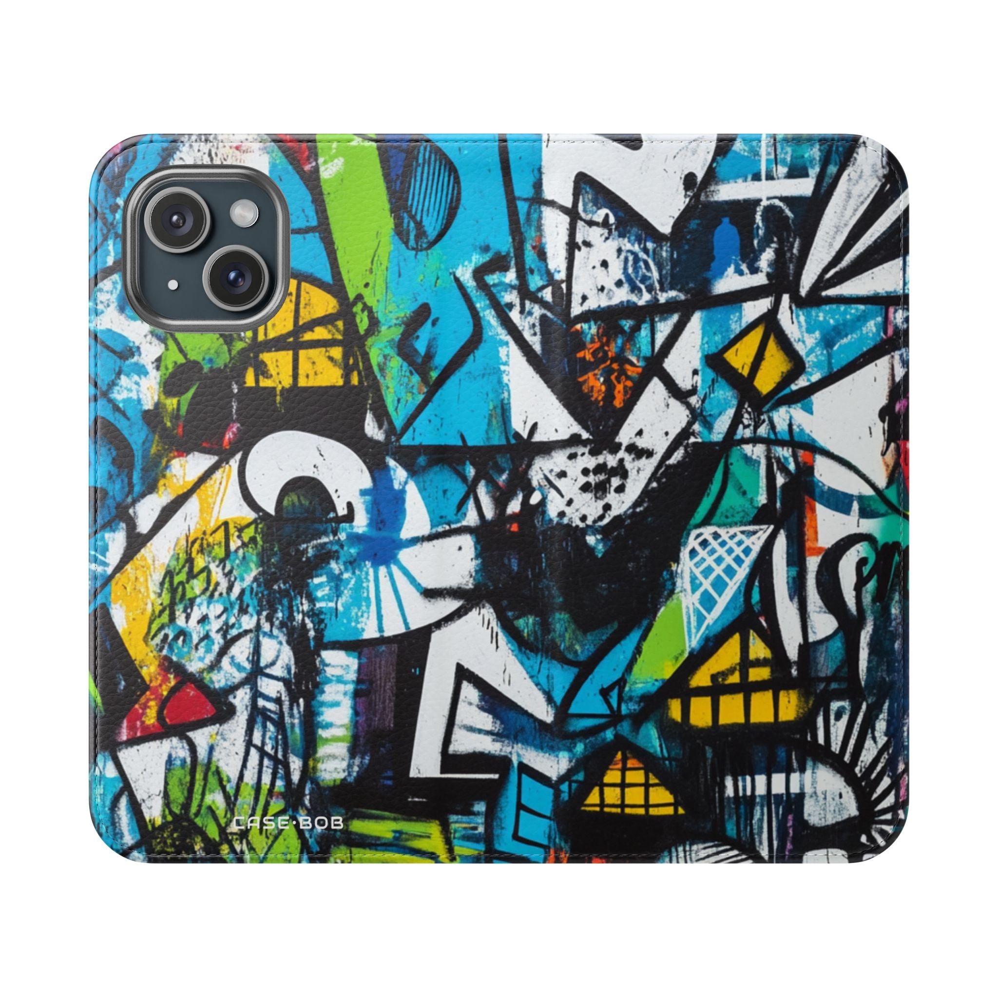 Bold Shapes Blue - iPhone 15 Case - Wallet