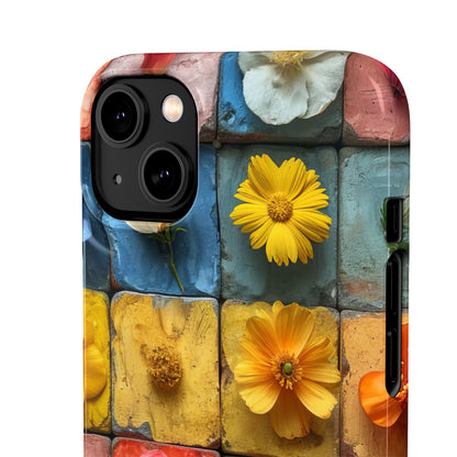 Vibrant Floral Tiles - Slim iPhone 14 Phone Case