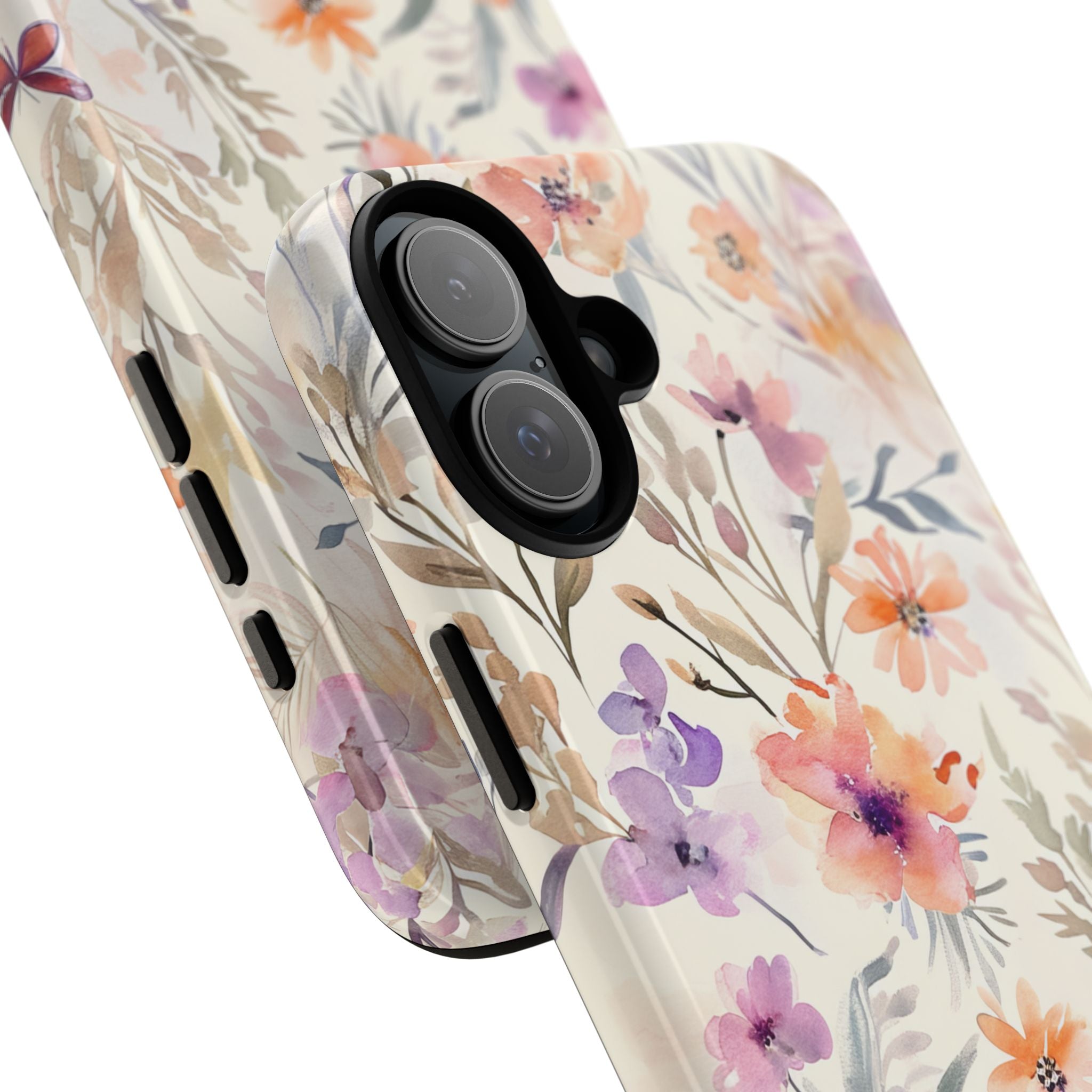 Soft Pink Floral Watercolor Design - Tough iPhone 16 Phone Case