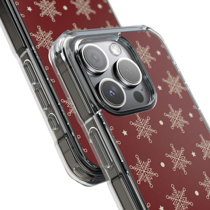 Cream Snowflake Crimson iPhone 15 Pro Case - Impact