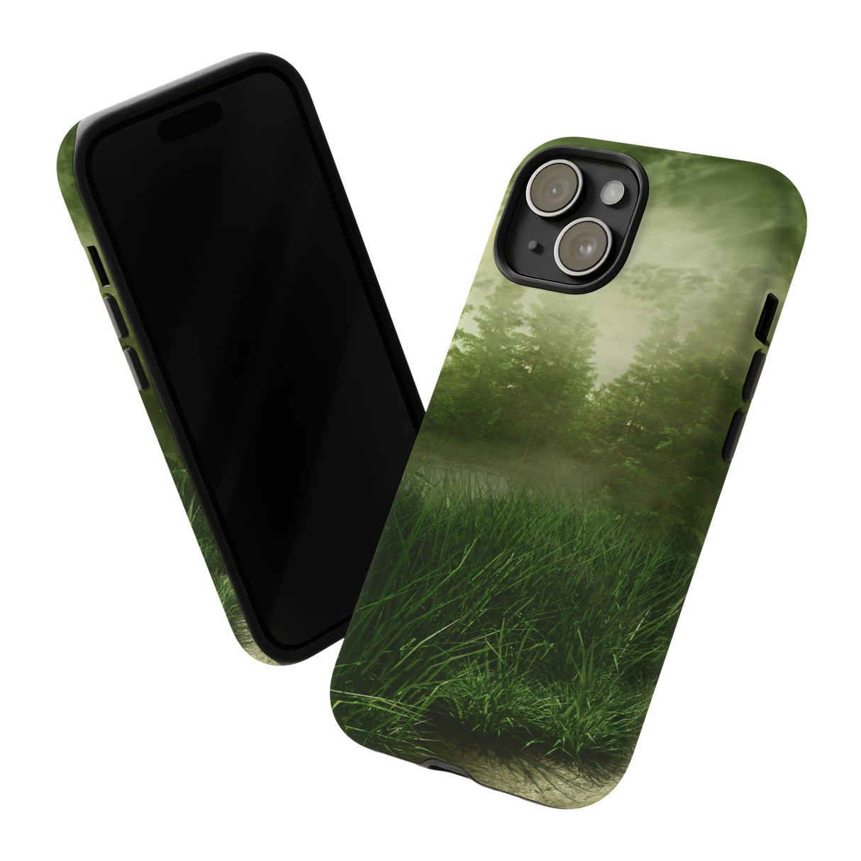 Foggy Green Landscape - Protective Phone Case