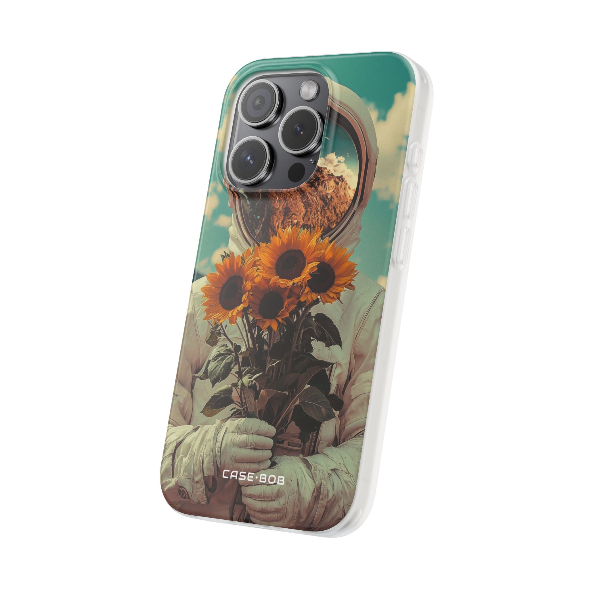 Sunflower Astronaut iPhone 15 Pro Case - Soft
