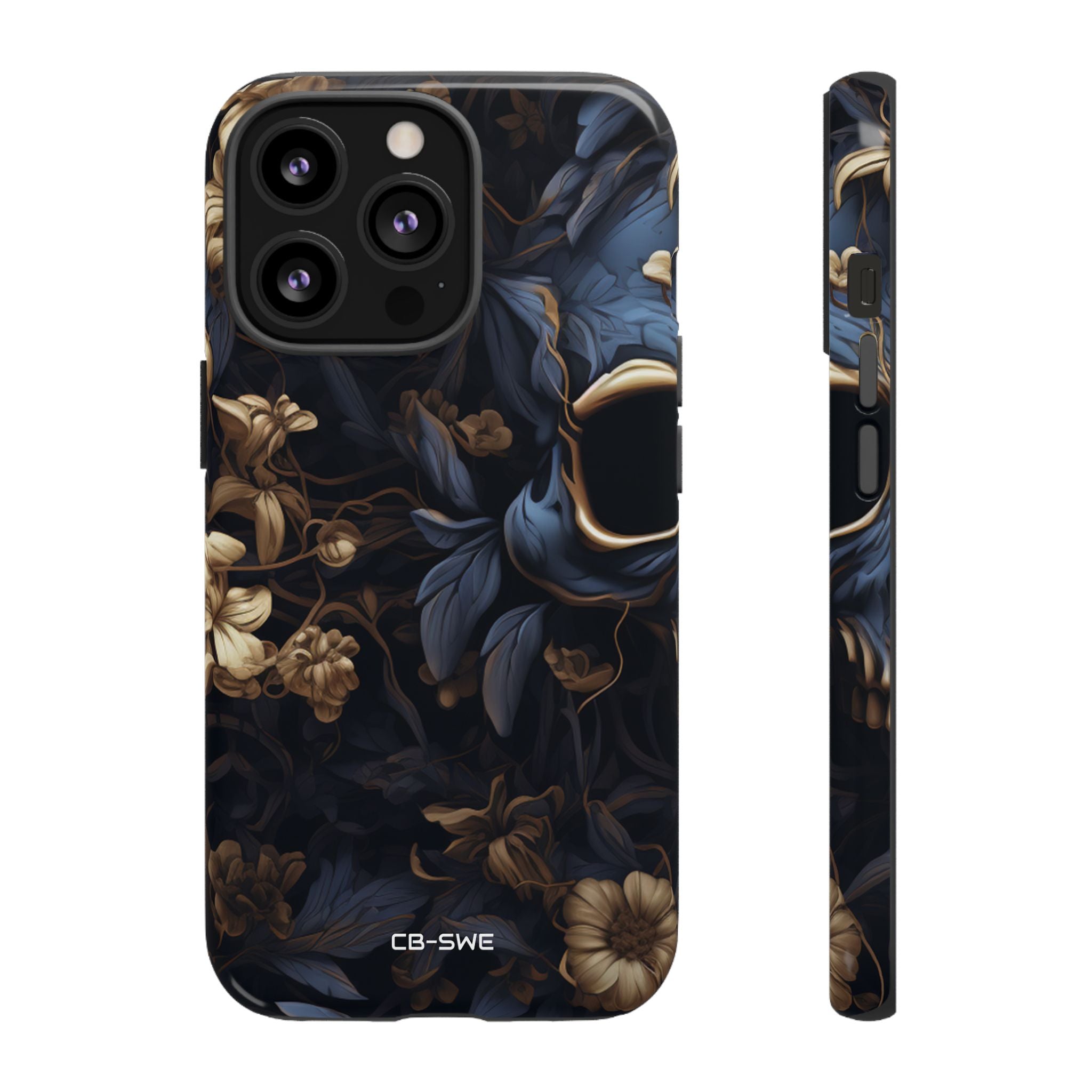 Gothic Floral Skull - iPhone Case