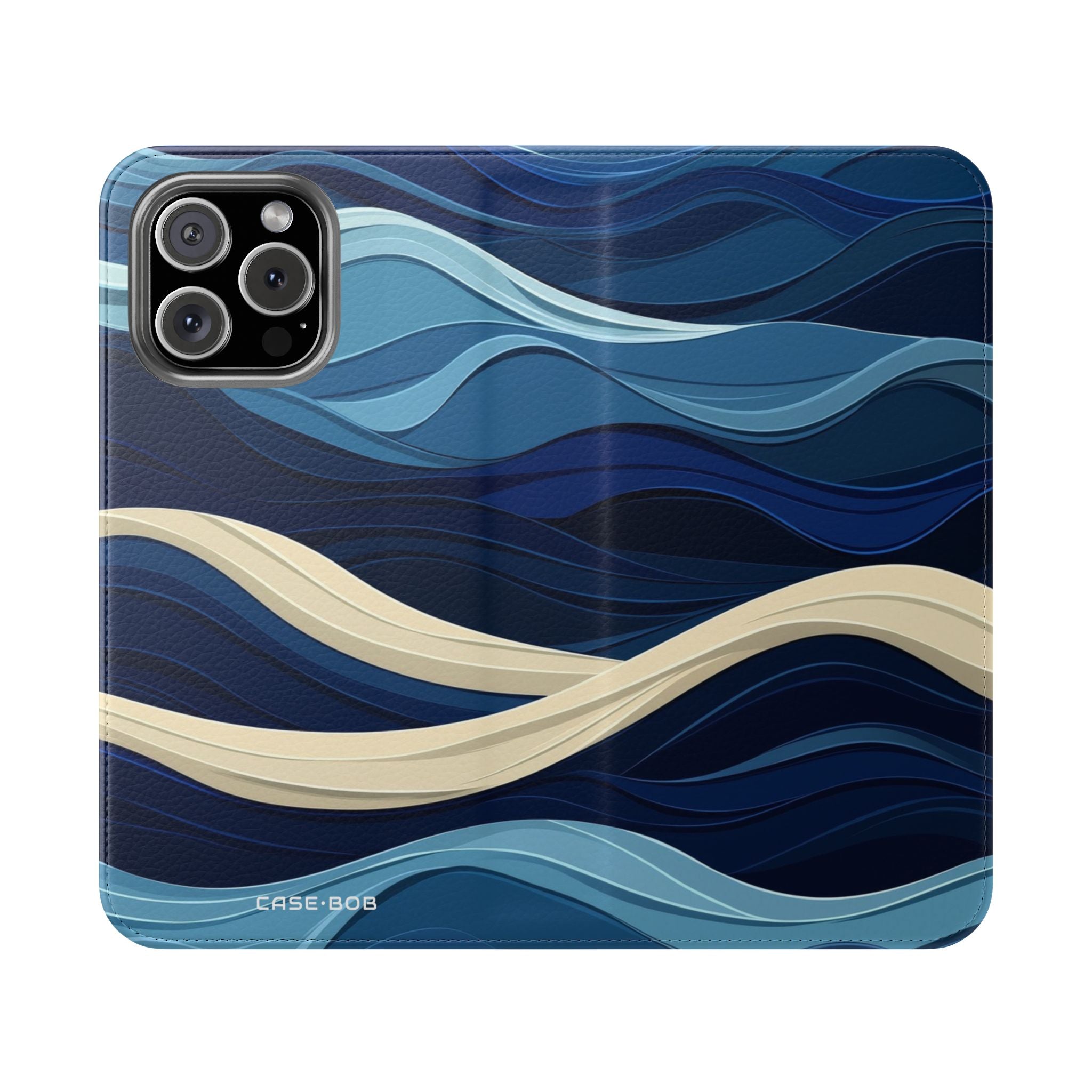 Blue Wave Flow - iPhone 16 Max Case - Wallet