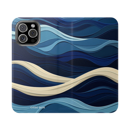 Blue Wave Flow - iPhone 16 Max Case - Wallet