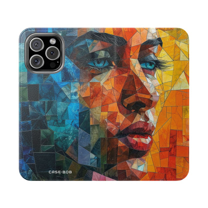 Mosaik Gaze Blå - iPhone 16 Max Cover - Pung