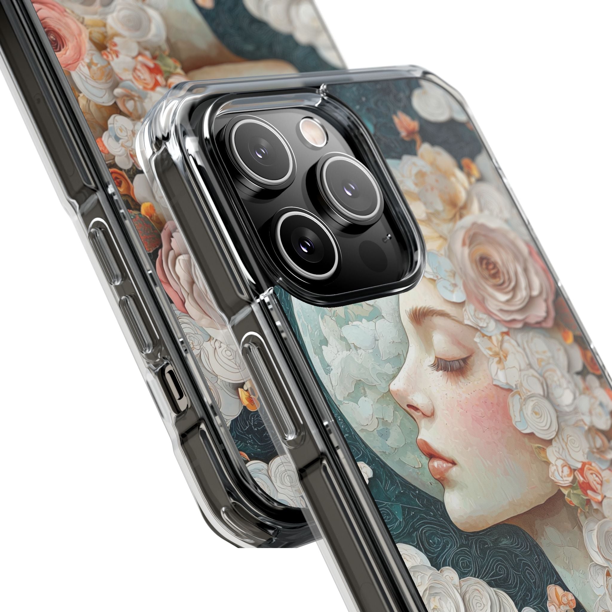 Moon Embraces Flowers iPhone Case - Impact