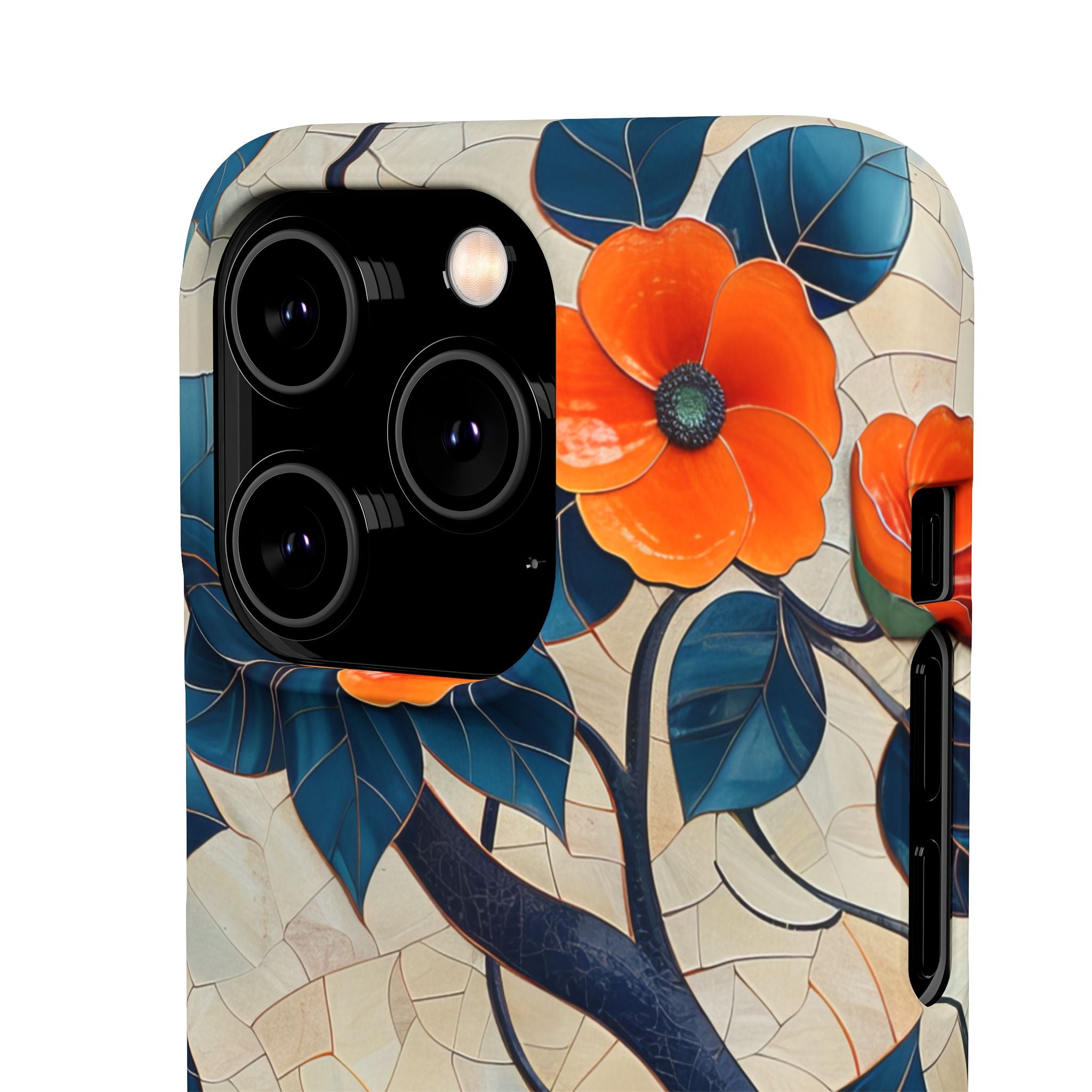 Orange Blossoms Mosaic Harmony iPhone 14 - Slim Phone Case